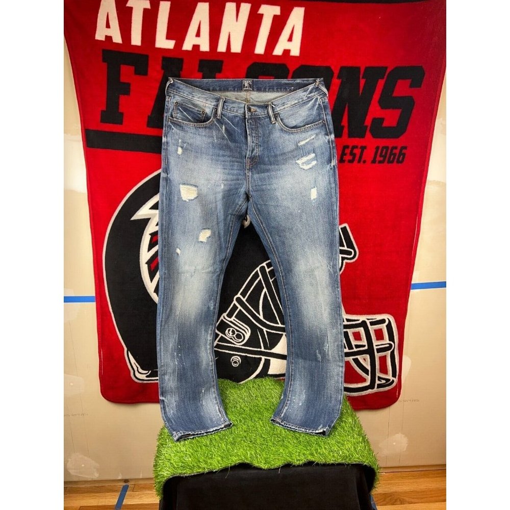 Rare Men's PRPS Goods & Co Light Denim Distressed Jeans size 36x34